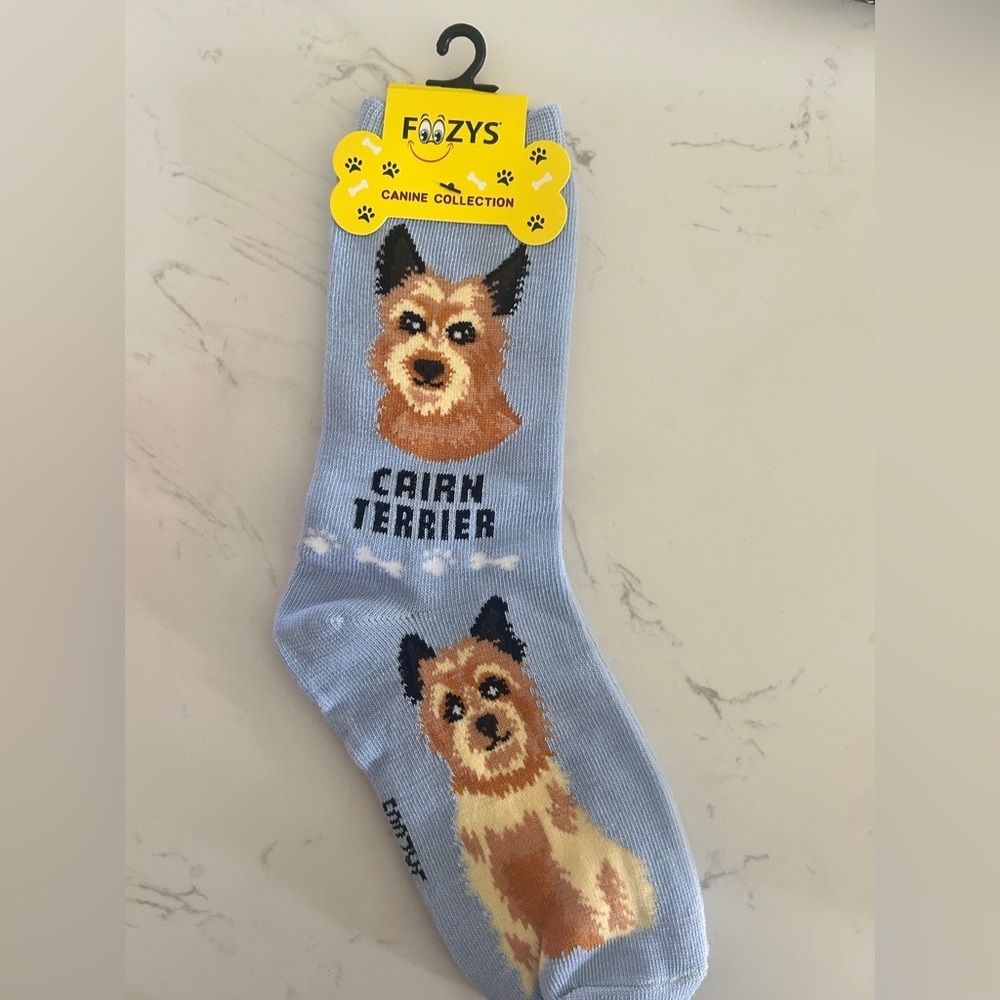 Foozys Cairn Terrier Dog Socks | Unisex Crew Socks | Canine Collection | New - Picture 5 of 7